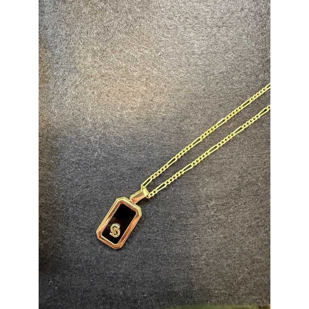 Christian Dior Black Enamel Dog Tag Necklace 1990s - Picture 5 of 16